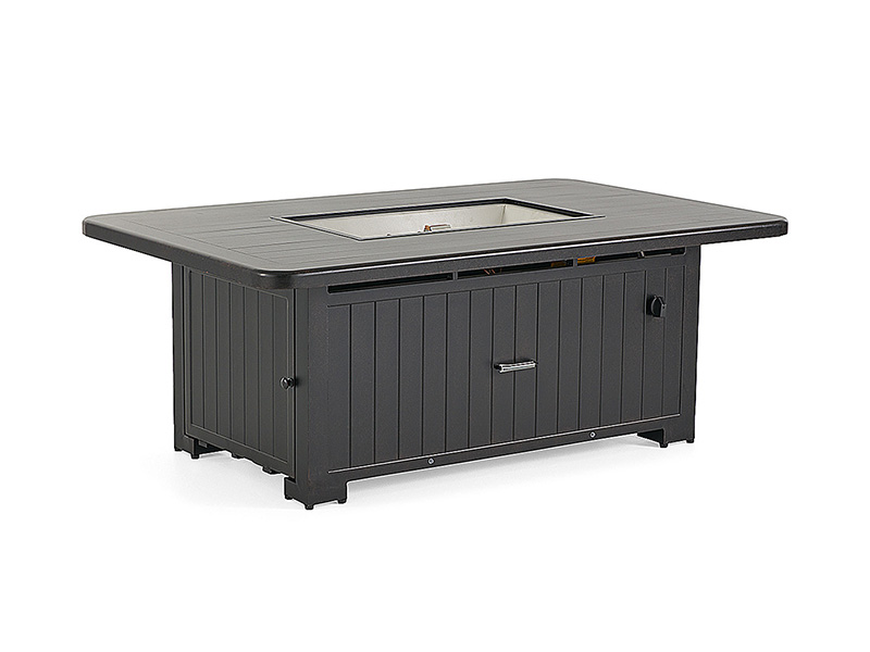Solstice Aluminium Patio 58x36 in. Fire Pit Slat Jadual atas