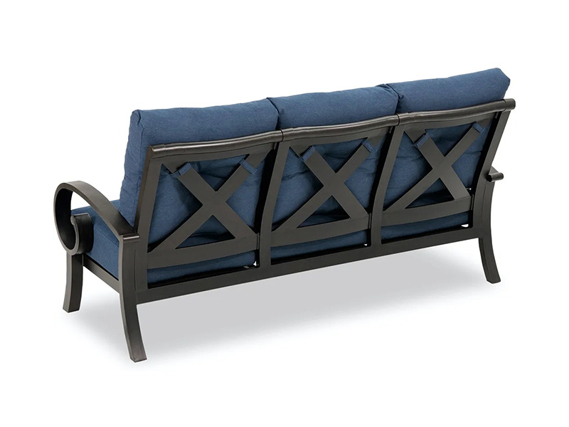 Solstise Aluminium Gangsa Berumur dengan Sofa Patio Cushions