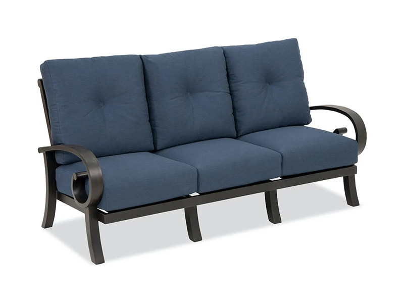 Solstise Aluminium Gangsa Berumur dengan Sofa Patio Cushions
