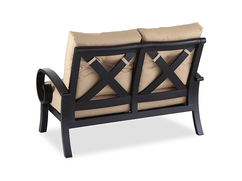 Aluminium gangsa solstis yang berumur dengan patio kusyen loveseat