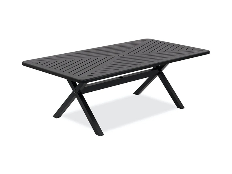 Solstis berumur gangsa aluminium patio 84x44 inci meja makan